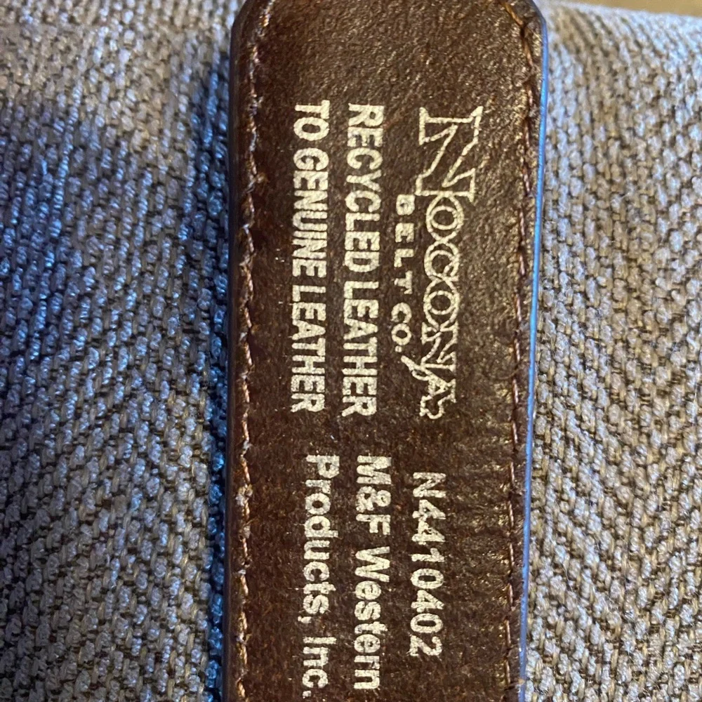 Nocona Brown Leather Belt with Silver Accents